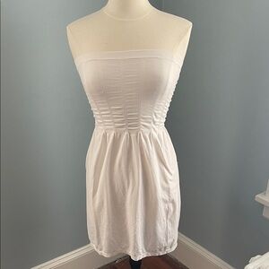 Zenana Outfitters White Strapless Dress